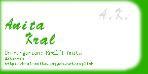 anita kral business card